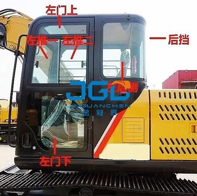 حفارة SY75C SY65C الجبهة والعتاد والعتاد السفلي كوة الباب الخلفي السفلي يربك اليسار الزجاج المقسى