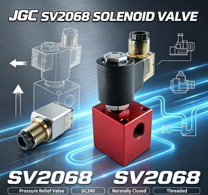 SV2068 صمام الكرة اللولبي الهيدروليكي صمام تنفيس الضغط خرطوشة مترابطة DC24V صمام الحفاظ على الضغط مغلق عادة