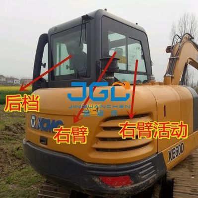 XE60D حفارة الزجاج الأمامي الأمامي السفلي منور الباب الأيمن من الزجاج المقسى