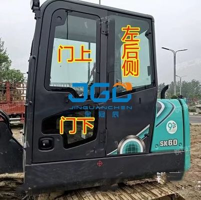 SK60-10 حفارة الزجاج الأمامي المثبط الرياح الباب العلوي والسفلي النافذة المنزلقة يربك الخلفي الذراع اليمنى الزجاج المقسى