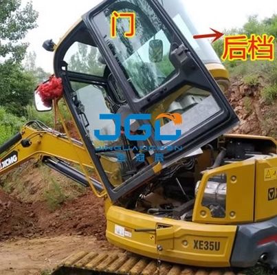 XE35U حفارة الزجاج الأمامي والعتاد الأمامي السفلي زجاج الباب الخلفي والعتاد الأيمن سحب كوة
