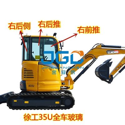 XE35U حفارة الزجاج الأمامي والعتاد الأمامي السفلي زجاج الباب الخلفي والعتاد الأيمن سحب كوة
