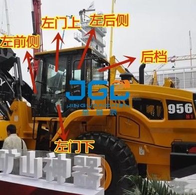 زجاج محمل SY956H5 953H 955K1 زجاج أمامي زجاجي خلفي علوي وسفلي
