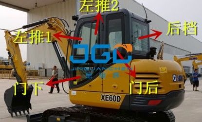 XE60D حفارة الأبواب الأمامية والخلفية والنوافذ قطع غيار الزجاج الأمامي الأيسر والأيمن