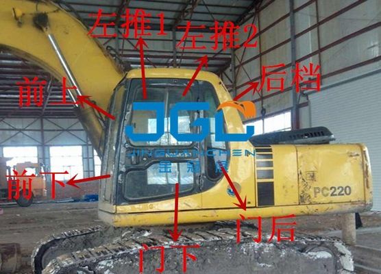 PC120 100 200 220 300-6 الزجاج الأمامي للأبواب والنوافذ الأمامية والخلفية