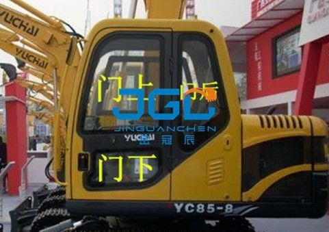 YC85-8 الحفرة المقدمة معدات التشغيل الكتلة الخلفية اليسار واليمين الأبواب والنوافذ العلوية والسفلية الزجاج الأمامي