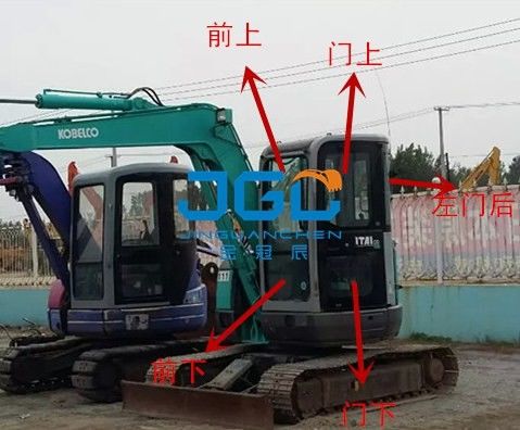 SK35SR 40SR-3 55SR 45SR أجزاء إصلاح الزجاج الأمامي الأمامي والخلفي للحفر