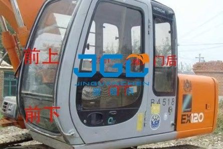 EX120-5 60-5 زجاج الحفر الأمامي والخلفي الأبواب اليسرى واليمنى والنوافذ الجانبية الزجاج الأمامي العلوي والسفلي