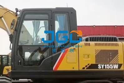 SY155W عجلة حفر الباب الأمامية والخلفية اليسار واليمين أسفل نافذة السماء ذراع كبيرة الزجاج الأمامي