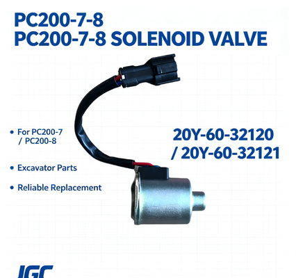 20Y-60-32120 20Y-60-32121 قطع غيار آلات البناء PC200-7-8 صمام الكهربائي الحفار