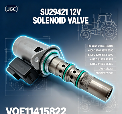 SU29421 VOE11415822 صمام سولينويد 12 فولت للجرار 6100D 1204 1354 6090 6115D 6120R 7530E جزء الآلات الزراعية