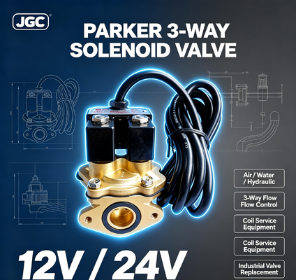 الصمام الكهربائي الهوائي الهوائي من 3 طرق باركر 12v 24v المياه المكعب الهيدروليكي معدات الخدمة