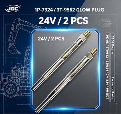 1P-7324 3T-9562 قابس توهج 24 فولت 2 قطعة 3306 محرك SONOCMP قابس توهج ديزل لـ PK-98 3T9562 3S9624 7M1634 9H4577 قطع غيار حفارات