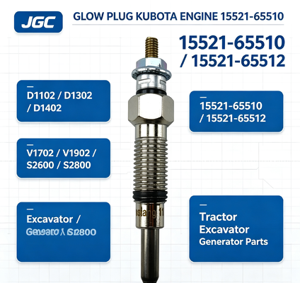شمعة توهج D1102 D1302 D1402 V1702 V1902 S2600 S2800 15521-65510 15521-65512 لقطع غيار محركات جرارات حفارات مولدات كوبوتا