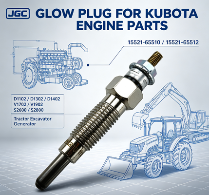 شمعة توهج D1102 D1302 D1402 V1702 V1902 S2600 S2800 15521-65510 15521-65512 لقطع غيار محركات جرارات حفارات مولدات كوبوتا