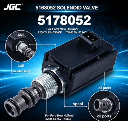 5168052 صمام لولبي لقطع حفارات فورد نيو هولاند 8260 T4.75V T4060F T4030 TM165 T4040