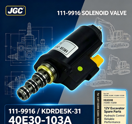 111-9916 صمام الملف اللولبي لمجموعة الحفار 12 فولت رقم القطعة KDRDE5K-31 40E30-103A لـ CAT E320b E320c E320d E325b