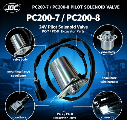 PC-7 PC-8 أجزاء الحفر PC200-7 PC200-8 الصمام الكهربائي الطيار الصمام الكهربائي 24V