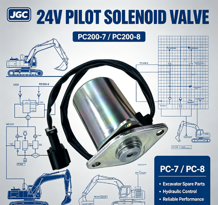 PC-7 PC-8 أجزاء الحفر PC200-7 PC200-8 الصمام الكهربائي الطيار الصمام الكهربائي 24V