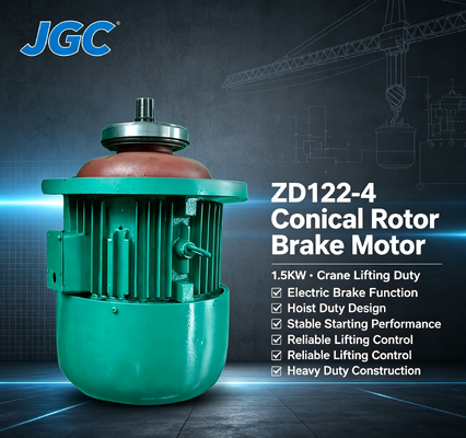 ZD122-4 نوع محرك رفع الرافعة 1.5KW محرك مكابح الدوار المخروط