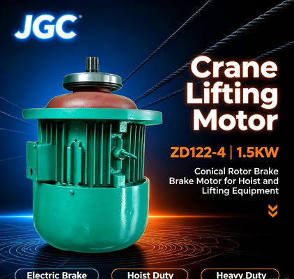 ZD122-4 نوع محرك رفع الرافعة 1.5KW محرك مكابح الدوار المخروط